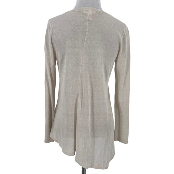 Eileen Fisher Petite Organic Linen Asymmetrical Sweater Size Petite - Picture 3 of 7